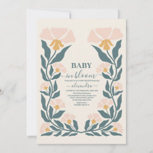 Blush Pink Floral Baby in Blütenduschmädchen Einladung
