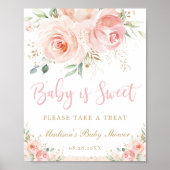 Blush Pink Floral Baby ist Sweet Leckerei Baby Dus Poster (Vorne)