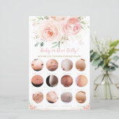 Blush Pink Floral Baby oder Bierbauch Duschspiel (Stehend Vorderseite)
