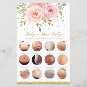 Blush Pink Floral Baby oder Bierbauch Duschspiel