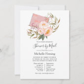 Blush Pink Floral Baby oder Brautparty per Mail Einladung (Vorderseite)