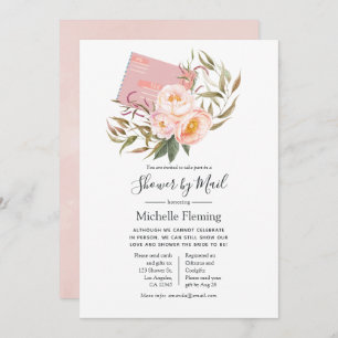 Blush Pink Floral Baby oder Brautparty per Mail Einladung