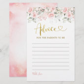 Blush Pink Floral Baby Showkarte (Vorne/Hinten)