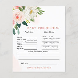 Blush Pink Floral Baby Vorhersagen & Advice Game