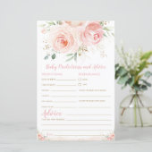 Blush Pink Floral Baby Vorhersagen und Advice Game (Stehend Vorderseite)