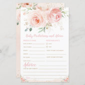 Blush Pink Floral Baby Vorhersagen und Advice Game (Vorne/Hinten)