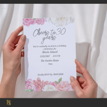 Blush pink floral birthdayEinladung