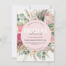 Blush Pink Floral Bohemian Bridal Shower Einladung