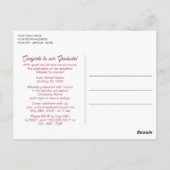 Blush Pink Floral Boho Abschluss Ankündigung Postkarte (Rückseite)