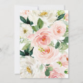 Blush pink floral boho Ein Mädchen zum ersten Gebu Einladung (Rückseite)