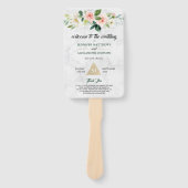 Blush Pink Floral Boho Hochzeitsprogramm Hand Fan Fächer (Vorderseite)