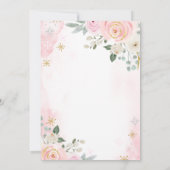 Blush Pink Floral Boho Pampas Wood Cross Taufe Einladung (Rückseite)