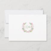 Blush Pink Floral Boho Summer wedding RSVP cards Karte (Rückseite)