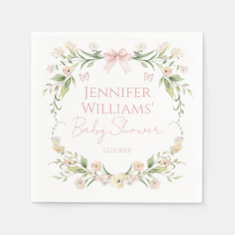 Blush Pink Floral Bow Baby Girl Dusche Serviette