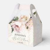 Blush Pink Floral Brautparty Gefälligkeitsboxen Geschenkschachtel (Rückseite)