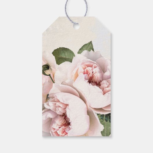 Blush Pink Floral Brautparty Vielen Dank für Ihr I Geschenkanhänger (Rückseite)