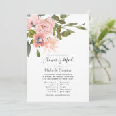 Blush Pink Floral Bridal oder Baby Dusche per Mail Einladung (Stehend Vorderseite)