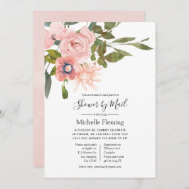 Blush Pink Floral Bridal oder Baby Dusche per Mail Einladung