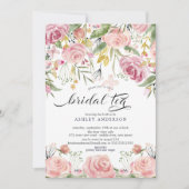 Blush Pink Floral Bridal Tee Einladung (Vorderseite)