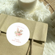 Blush Pink Floral Bunny Oars Babydusche