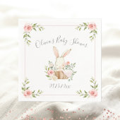 Blush Pink Floral Bunny Rabbit Babydusche Serviette