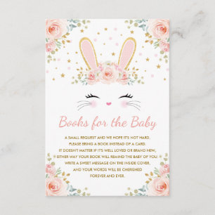 Blush Pink Floral Bunny Rabbit Books for Baby Girl Begleitkarte