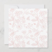 Blush Pink Floral Butterfliegen Heilige Taufe Kreu Einladung (Rückseite)