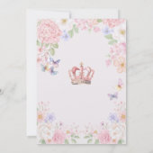  Blush Pink Floral Butterfly Princess 1st Birthday Einladung (Rückseite)