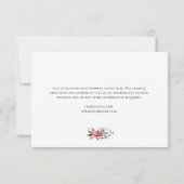 Blush Pink Floral Chalkboard Wedelinfo Card RSVP Karte (Rückseite)