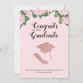 Blush Pink Floral Class of 2025 Foto Abschluss Ankündigung (Rückseite)