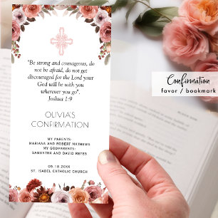Blush Pink Floral Confirmation Lesezeichen Bevorzu Dankeskarte