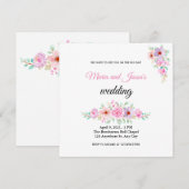 Blush Pink Floral Country Einladung Hochzeitsfeier (Vorne/Hinten)