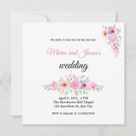 Blush Pink Floral Country Einladung Hochzeitsfeier