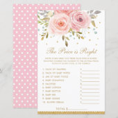 Blush Pink Floral Der Preis ist das richtige Dusch (Vorne/Hinten)