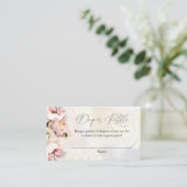 Blush Pink Floral Diaper Raffel Ticket Begleitkarte (Stehend Vorderseite)