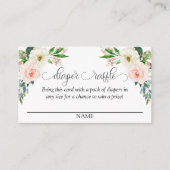 Blush Pink Floral Diaper Raffeln Skripttext Begleitkarte (Vorderseite)