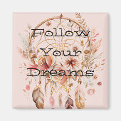 Blush Pink Floral Dream Catcher Magnet (Vorne)