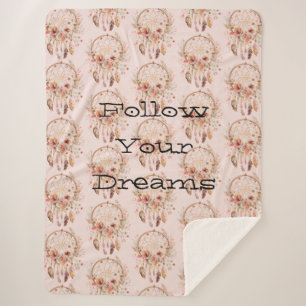 Blush Pink Floral Dream Catcher Sherpadecke