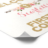 Blush Pink Floral Dreamcatcher-Kommunion Willkomme Poster (Ecke)