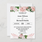 Blush Pink Floral Dripping Glitzer Wedding Einladung (Vorderseite)