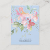 Blush Pink Floral Earring Display Holder Card Visitenkarte (Rückseite)