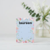 Blush Pink Floral Earring Display Holder Card Visitenkarte (Stehend Vorderseite)