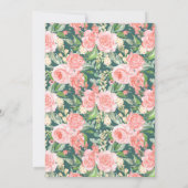 Blush Pink Floral Egg Muschel Aquamarin muslimisch Einladung (Rückseite)