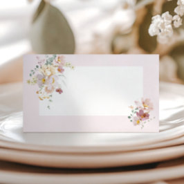 Blush Pink Floral Elegant Platzkarte