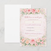 Blush Pink Floral Elegant Wedding Invitation Card (Vorne/Hinten)