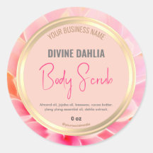 Blush Pink Floral Elegante Gold Frame Produktetike