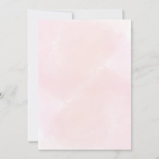 Blush Pink Floral Elegante Hochzeitsfeier Einladun Einladung (Rückseite)