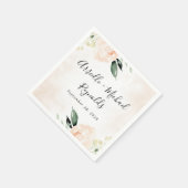 Blush Pink Floral Eleganter Champagner Garten Hoch Serviette (Ecke)