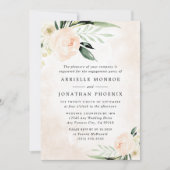 Blush Pink Floral Eleganter Garten Engagement Part Einladung (Vorderseite)