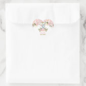 Blush Pink Floral Elephant Baby Dusche Gastgeschen Herz-Aufkleber (Tasche)